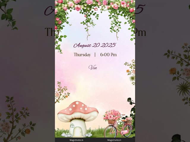 Butterflies & Blooms 🦋 | 1st Birthday Girl Invite | MagicInvite