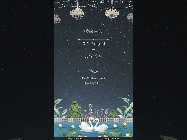 Starry Swans – Elegant Silver Jubilee Anniversary Video Invitation